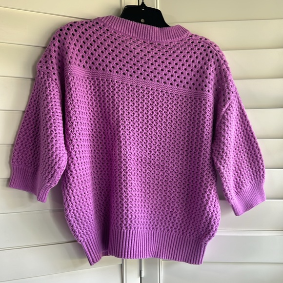 J Crew Violet Open Weave Knit Sweater - Picture 4 of 4